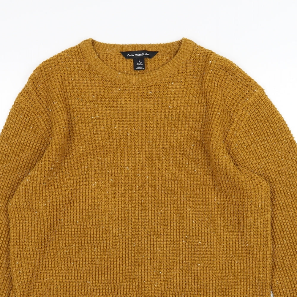 Cedar Wood State Mens Brown  Knit Pullover Jumper Size S