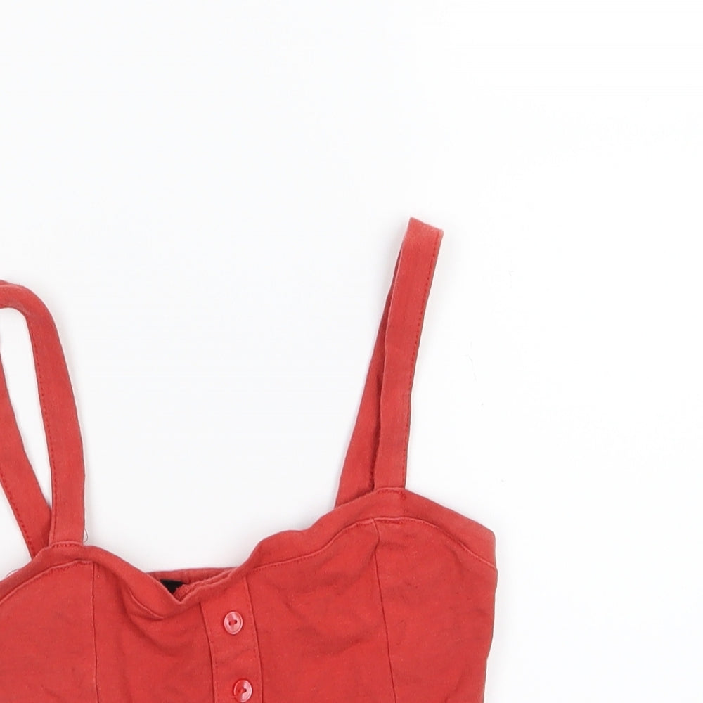 Primark Womens Red  Jersey Basic T-Shirt Size 6