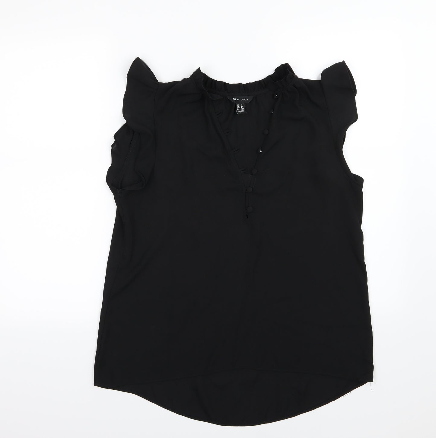 New Look Womens Black  Chiffon Basic Blouse Size 12