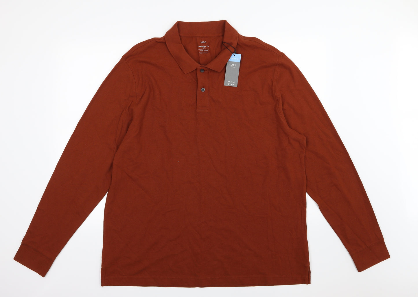 Marks and Spencer Mens Brown    Polo Size 2XL