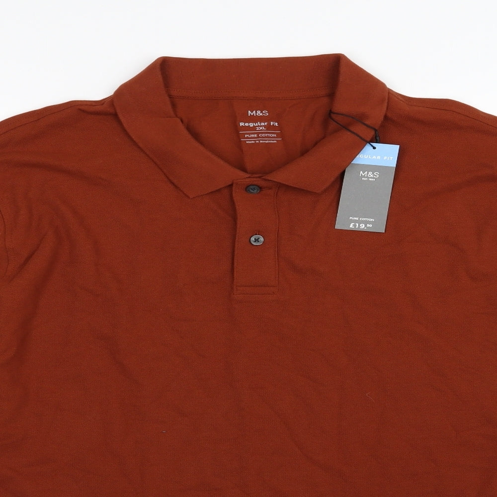 Marks and Spencer Mens Brown    Polo Size 2XL