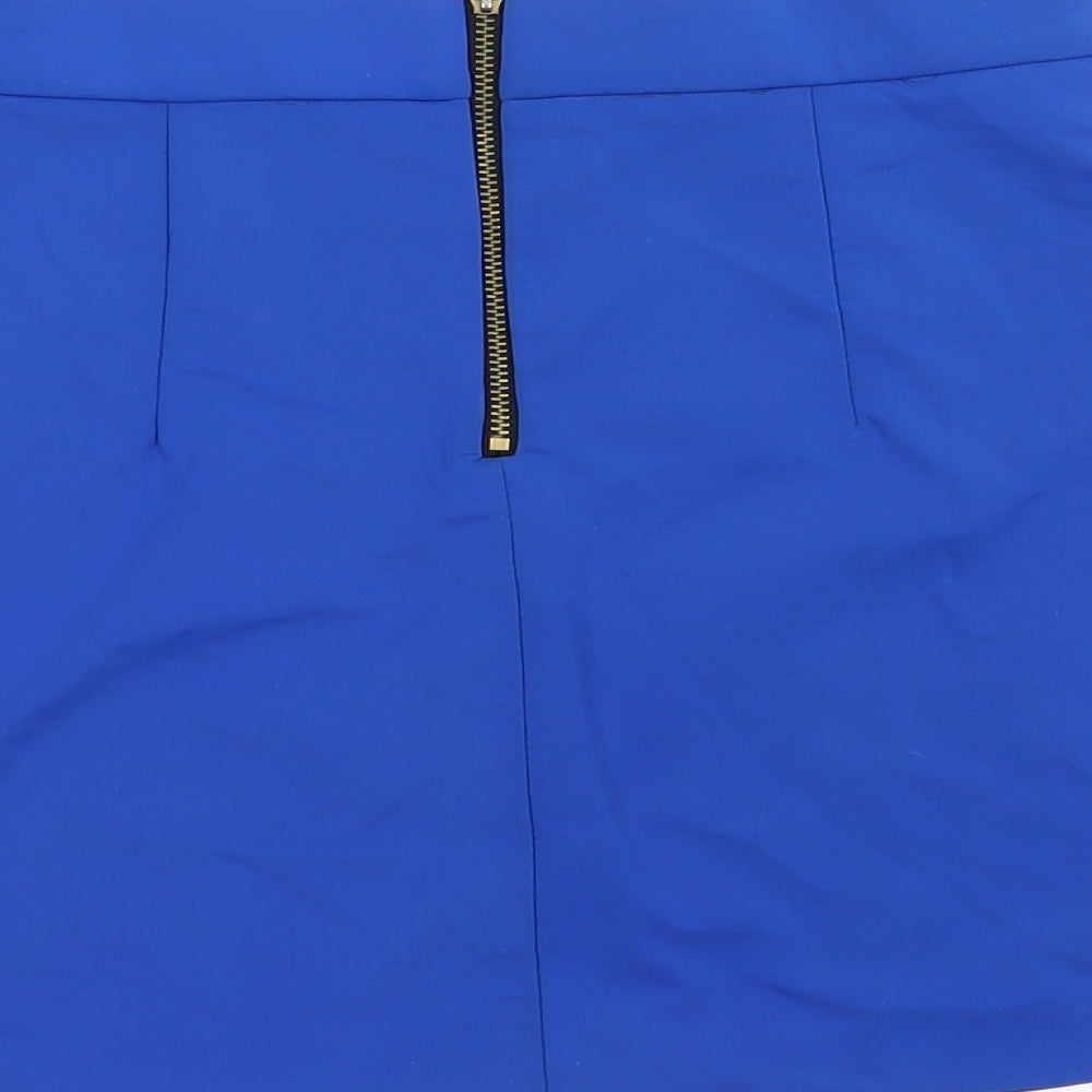 Topshop Womens Blue   A-Line Skirt Size 8