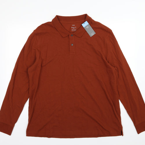Marks and Spencer Mens Brown    Polo Size 2XL