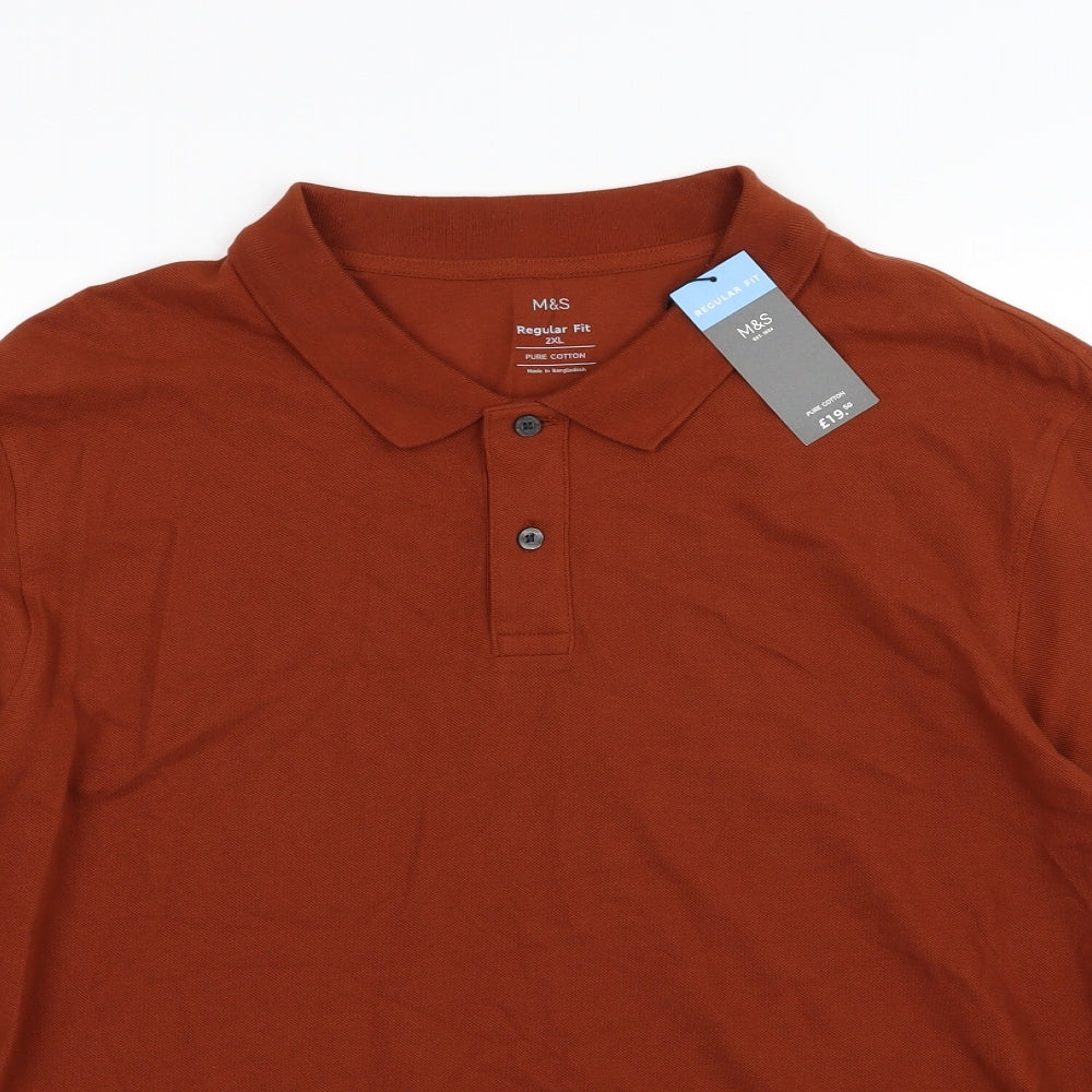Marks and Spencer Mens Brown    Polo Size 2XL