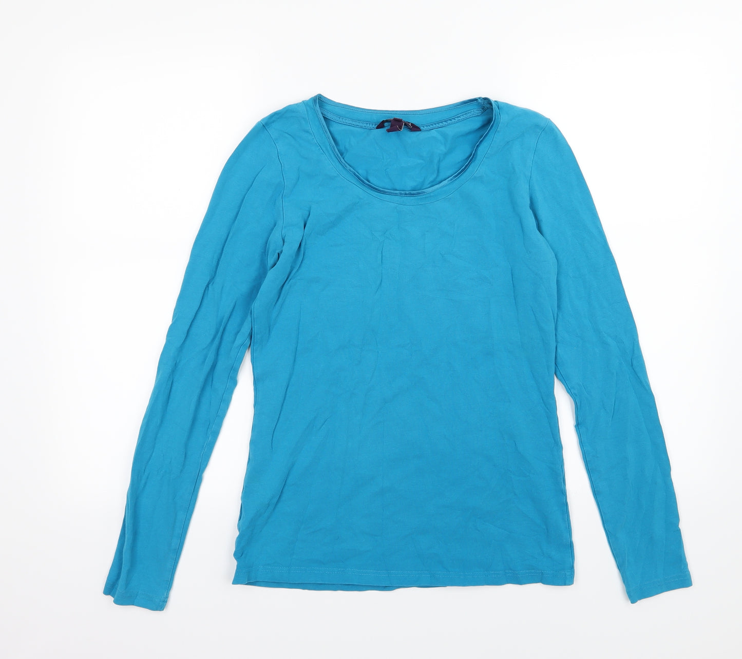 Long Tall Sally Womens Blue  Jersey Basic T-Shirt Size S
