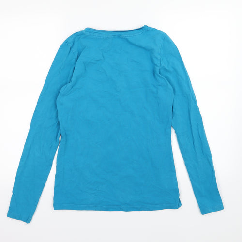 Long Tall Sally Womens Blue  Jersey Basic T-Shirt Size S