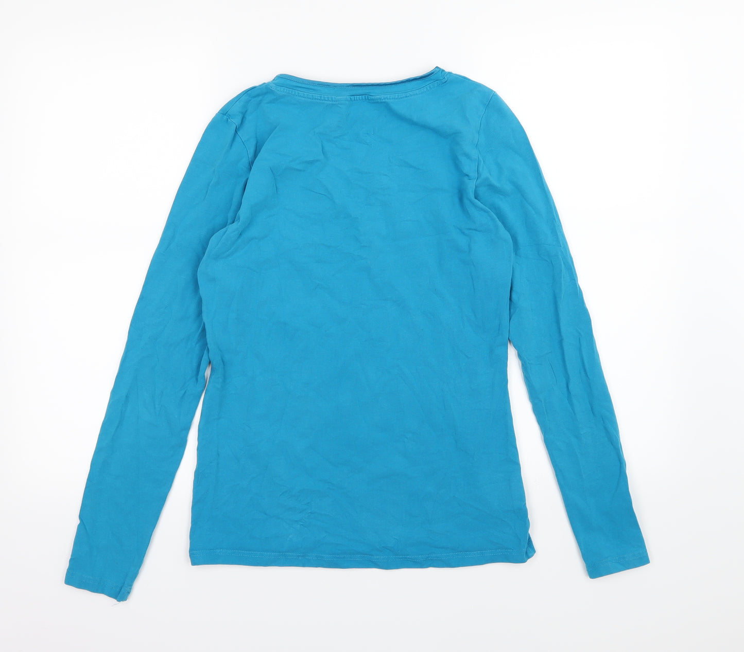 Long Tall Sally Womens Blue  Jersey Basic T-Shirt Size S