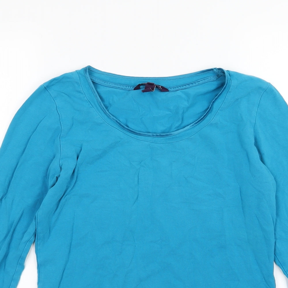 Long Tall Sally Womens Blue  Jersey Basic T-Shirt Size S