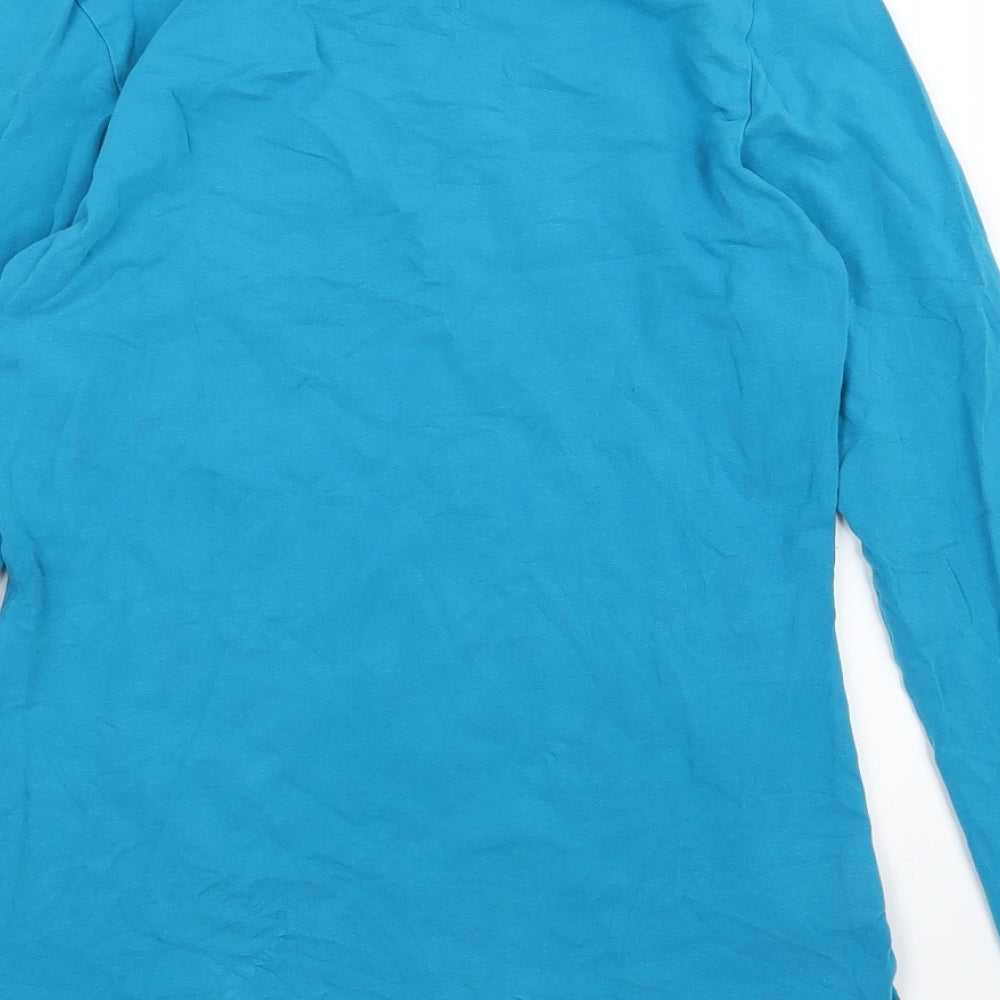 Long Tall Sally Womens Blue  Jersey Basic T-Shirt Size S