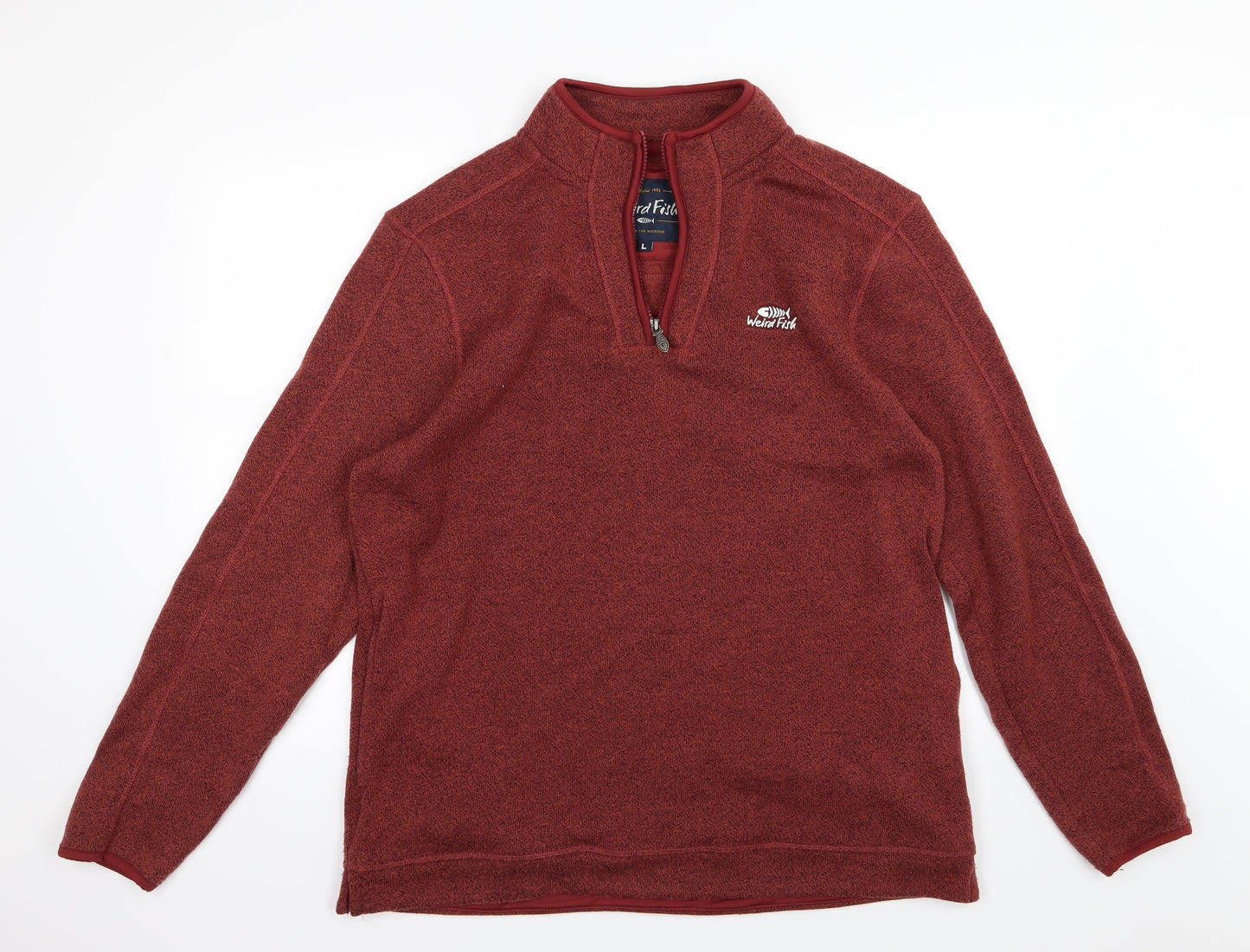 Weird Fish Mens Red  Jersey Pullover Sweatshirt Size L