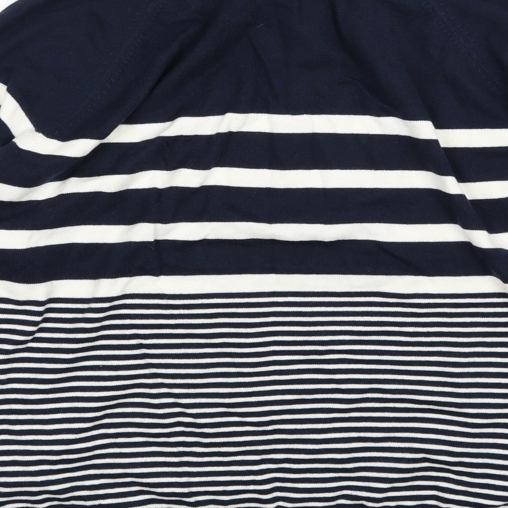 Land's End Mens Blue Striped Knit Pullover Jumper Size XL