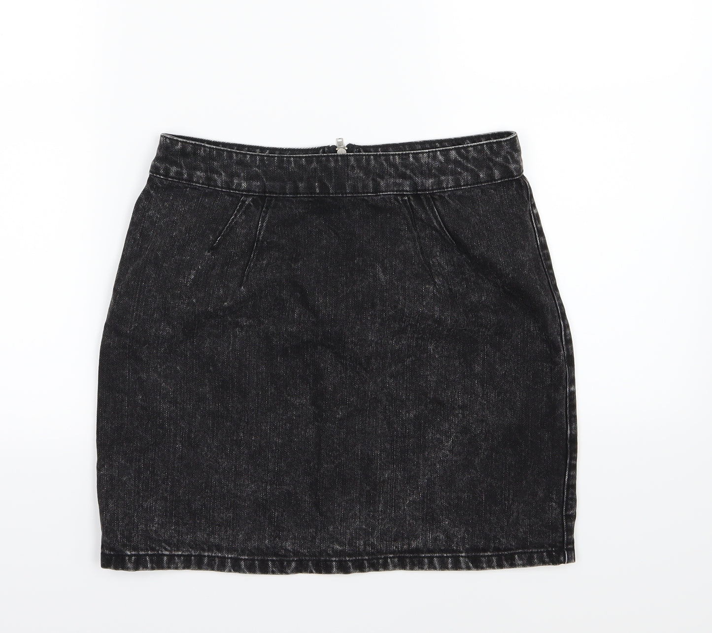 Warehouse Womens Black  Denim A-Line Skirt Size 10