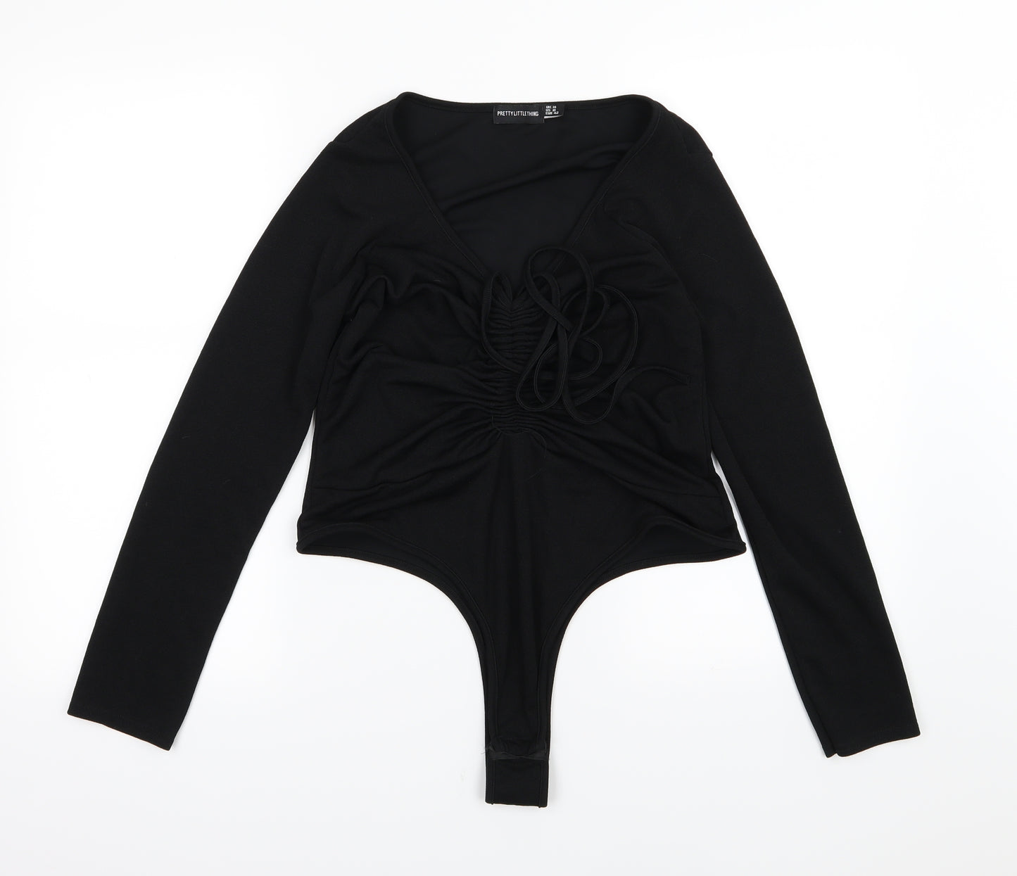 PRETTYLITTLETHING Womens Black   Basic T-Shirt Size 14  - Body suit