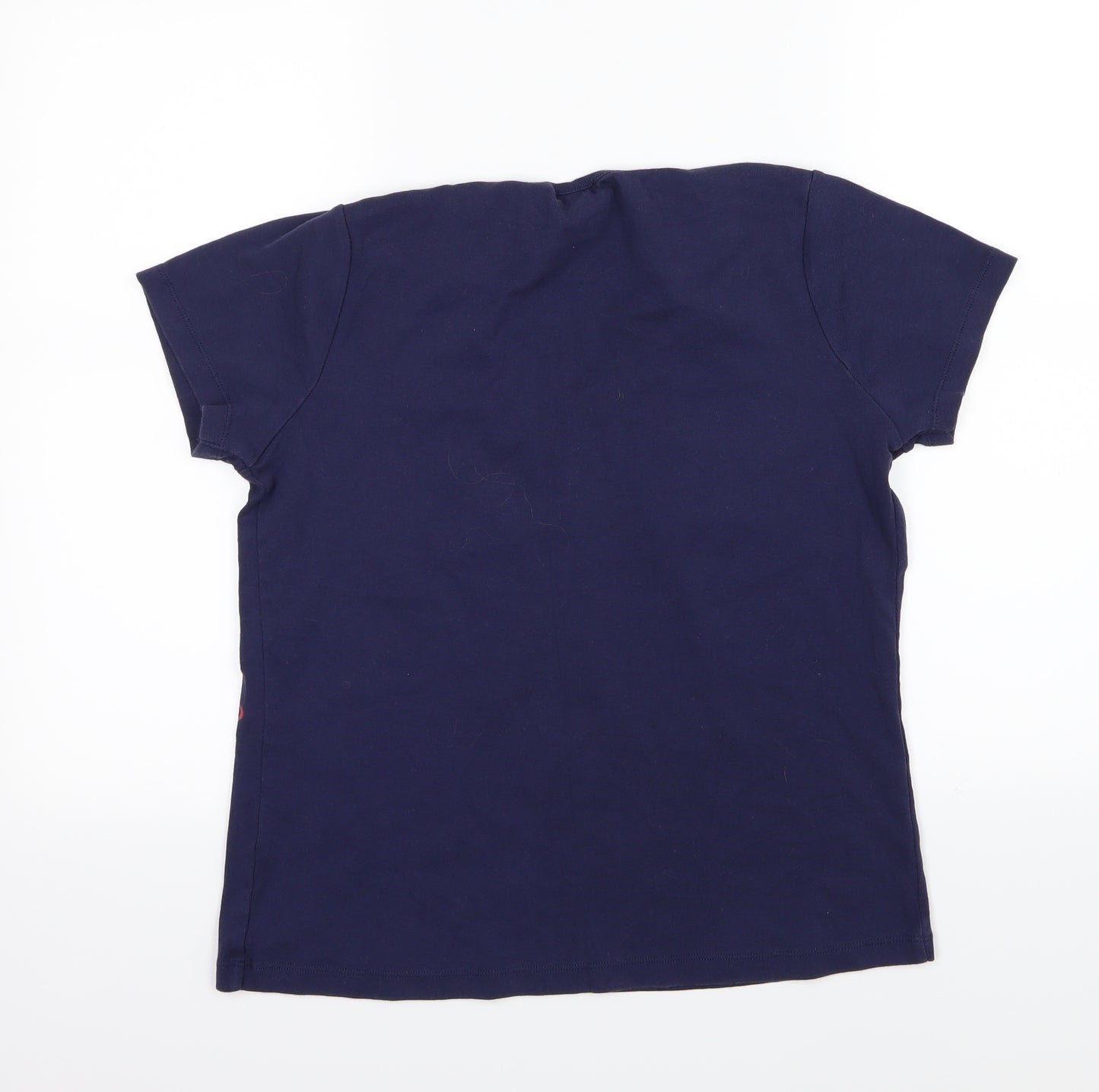 Papaya Womens Blue Floral Jersey Basic T-Shirt Size 16