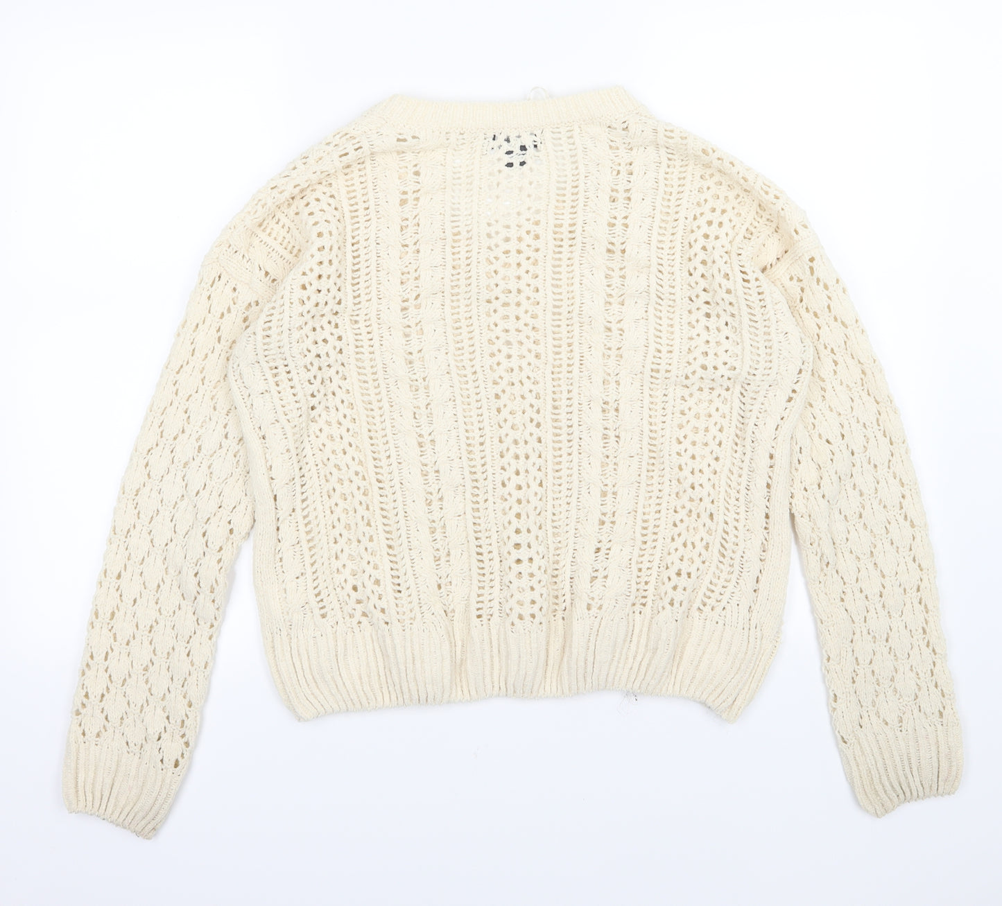 Primark Womens Ivory  Knit Pullover Jumper Size 2XS  - oversized