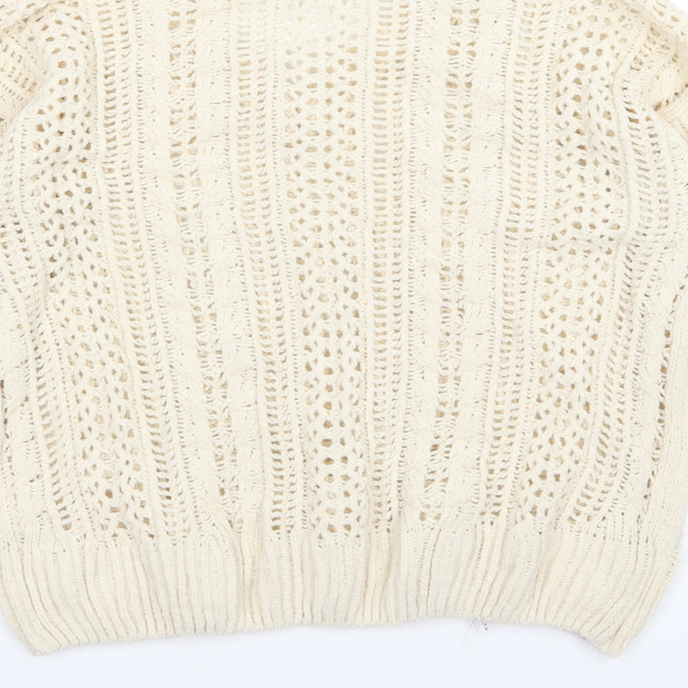 Primark Womens Ivory  Knit Pullover Jumper Size 2XS  - oversized