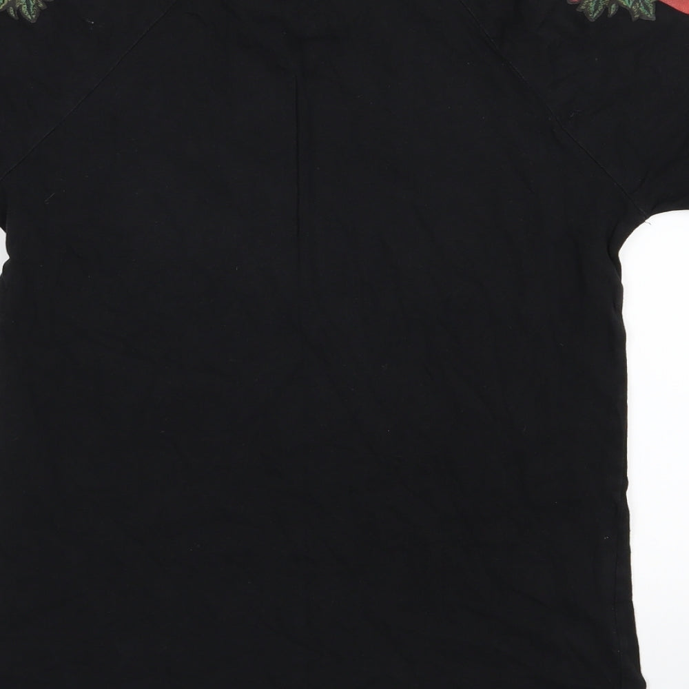 Primark Boys Black Floral Jersey Basic T-Shirt Size 11-12 Years  - NYC