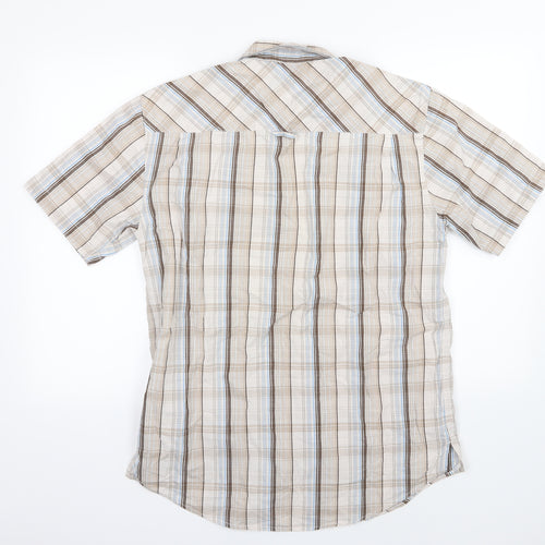 Peter Storm Mens Brown Striped Woven  Button-Up Size S