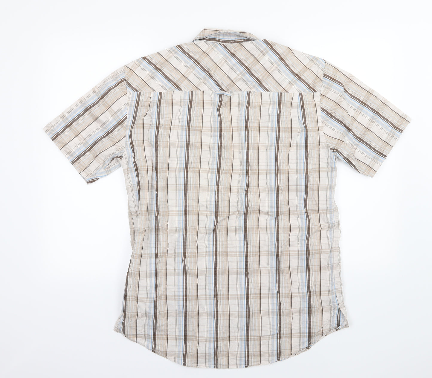 Peter Storm Mens Brown Striped Woven  Button-Up Size S