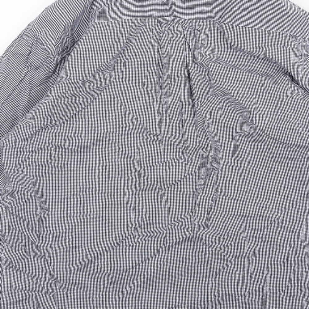 Pretty Green Mens Blue Striped Woven  Button-Up Size L