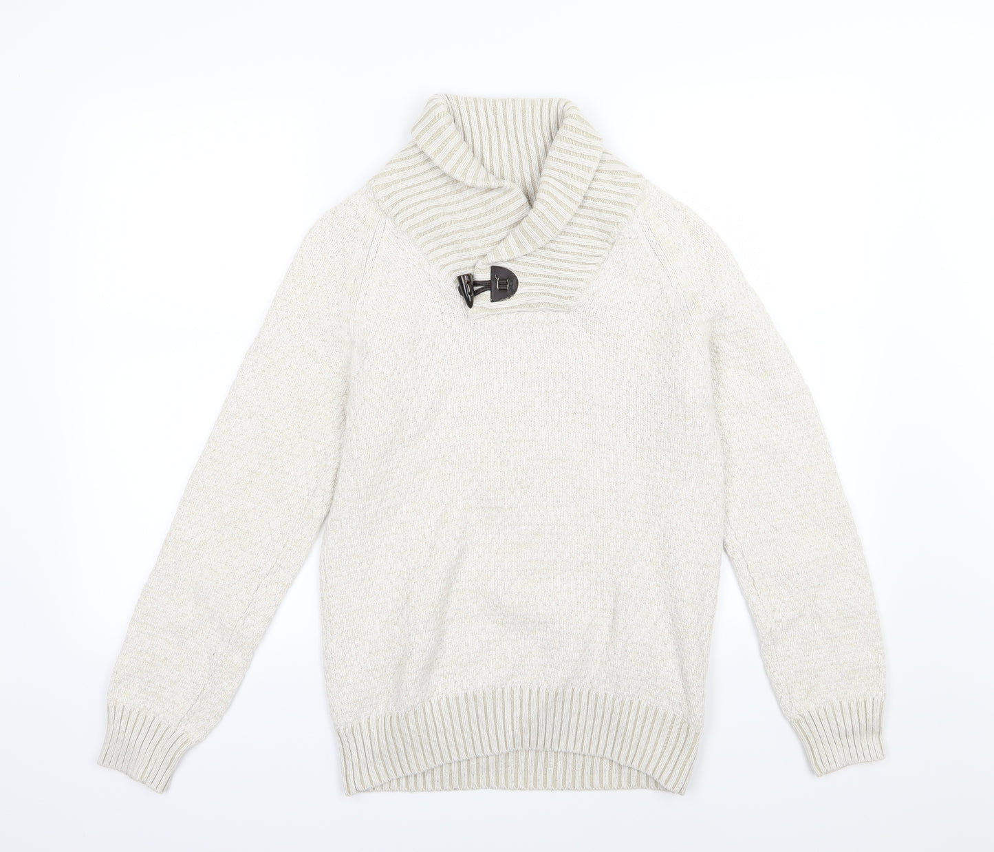 H&M Mens Beige  Knit Pullover Jumper Size S