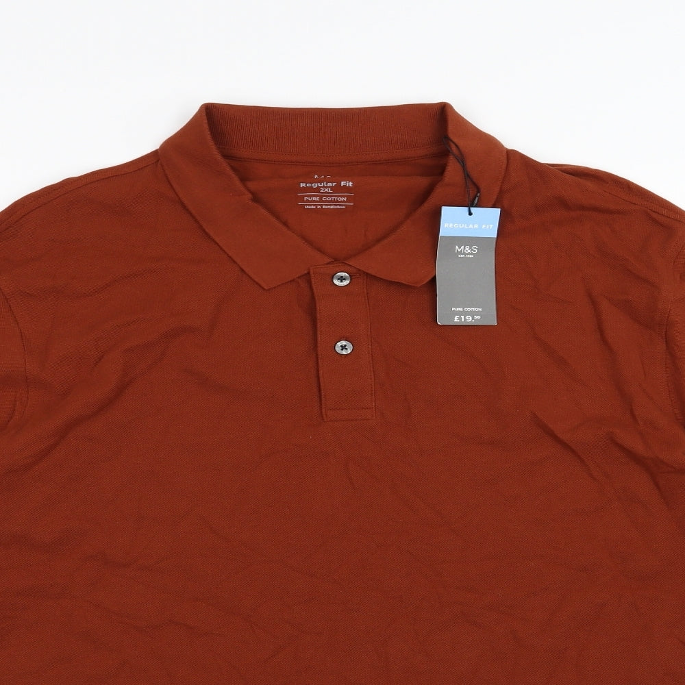 Marks and Spencer Mens Brown    Polo Size 2XL