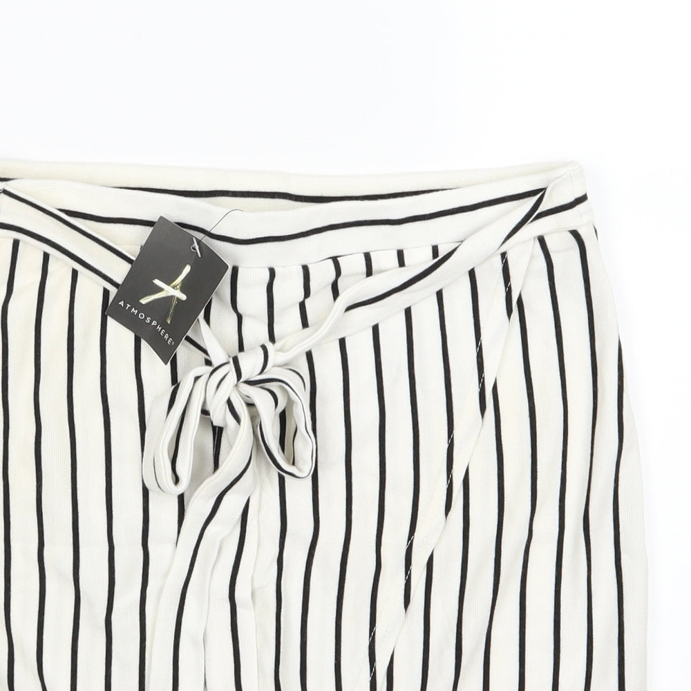 Primark Womens White Striped Jersey A-Line Skirt Size 12