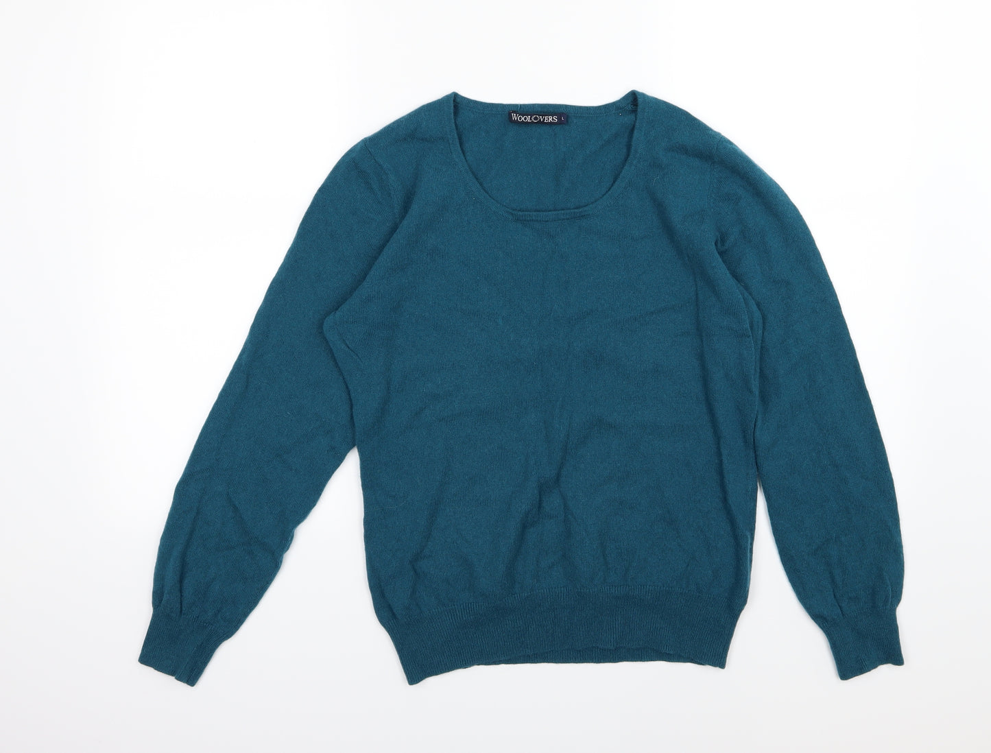 Woolovers Womens Blue  Knit Pullover Jumper Size L  - Teal