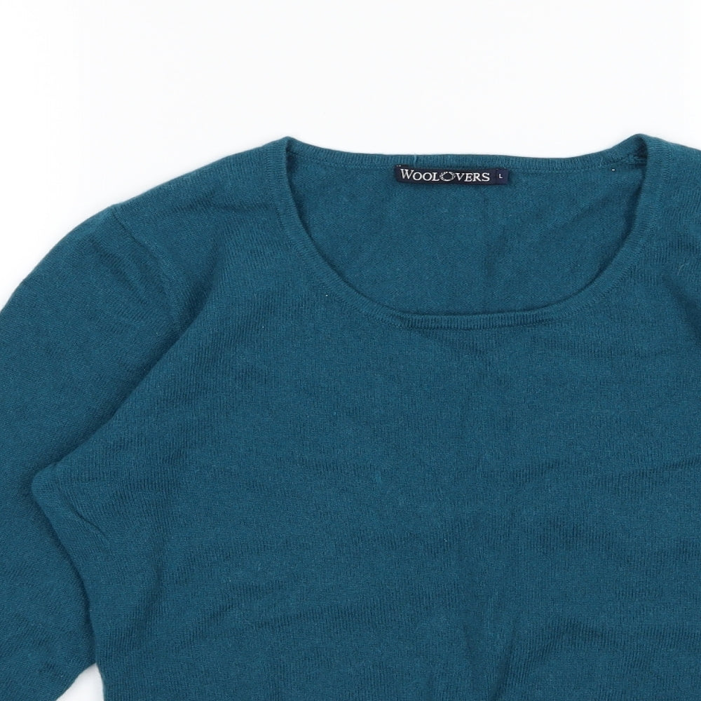 Woolovers Womens Blue  Knit Pullover Jumper Size L  - Teal