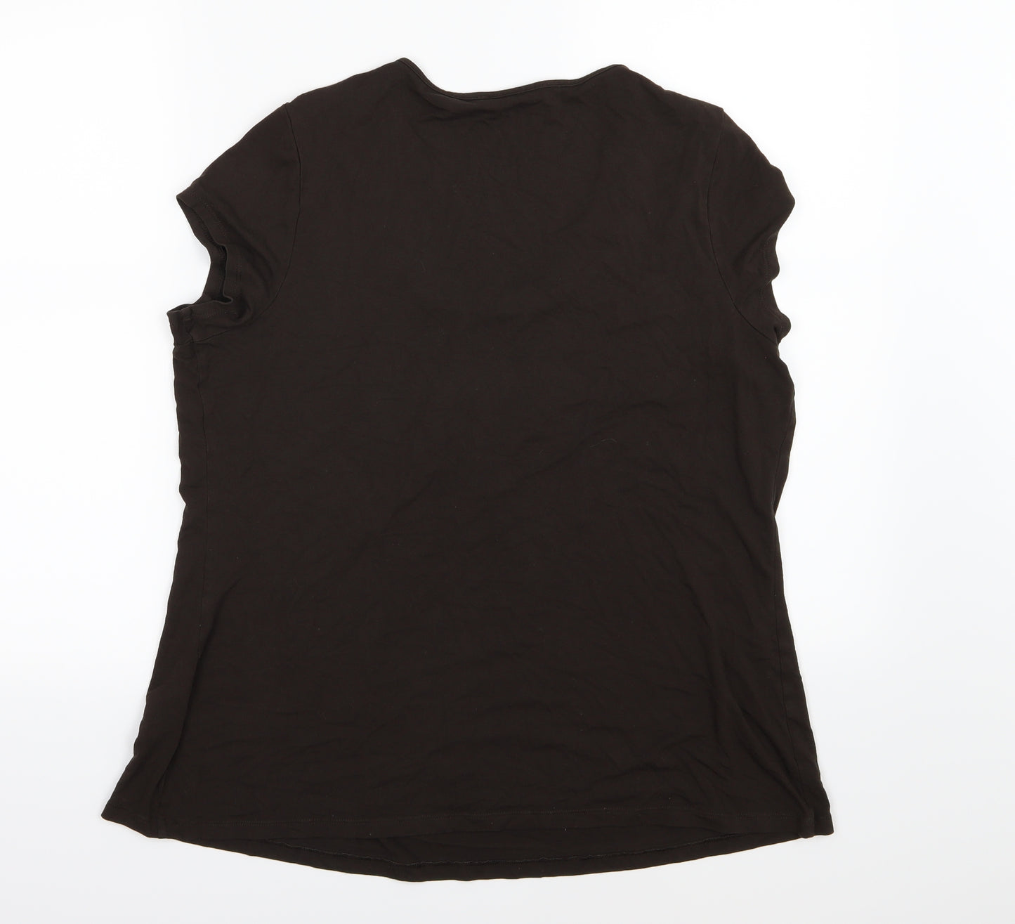 Marks and Spencer Womens Brown  Jersey Basic T-Shirt Size 18