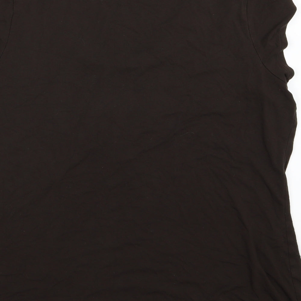 Marks and Spencer Womens Brown  Jersey Basic T-Shirt Size 18