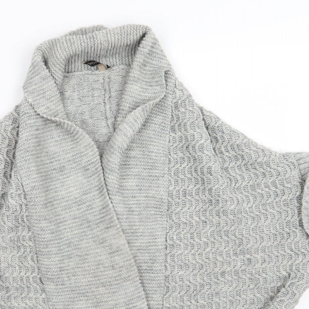 Topshop Womens Grey  Knit Cardigan Jumper Size 8