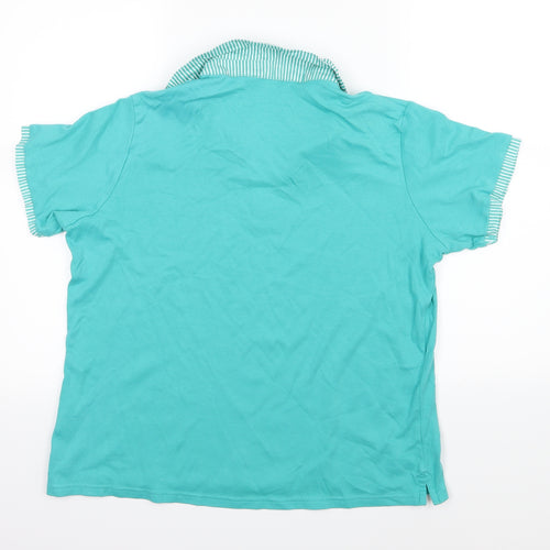 EWM Womens Blue  Jersey Basic T-Shirt Size L