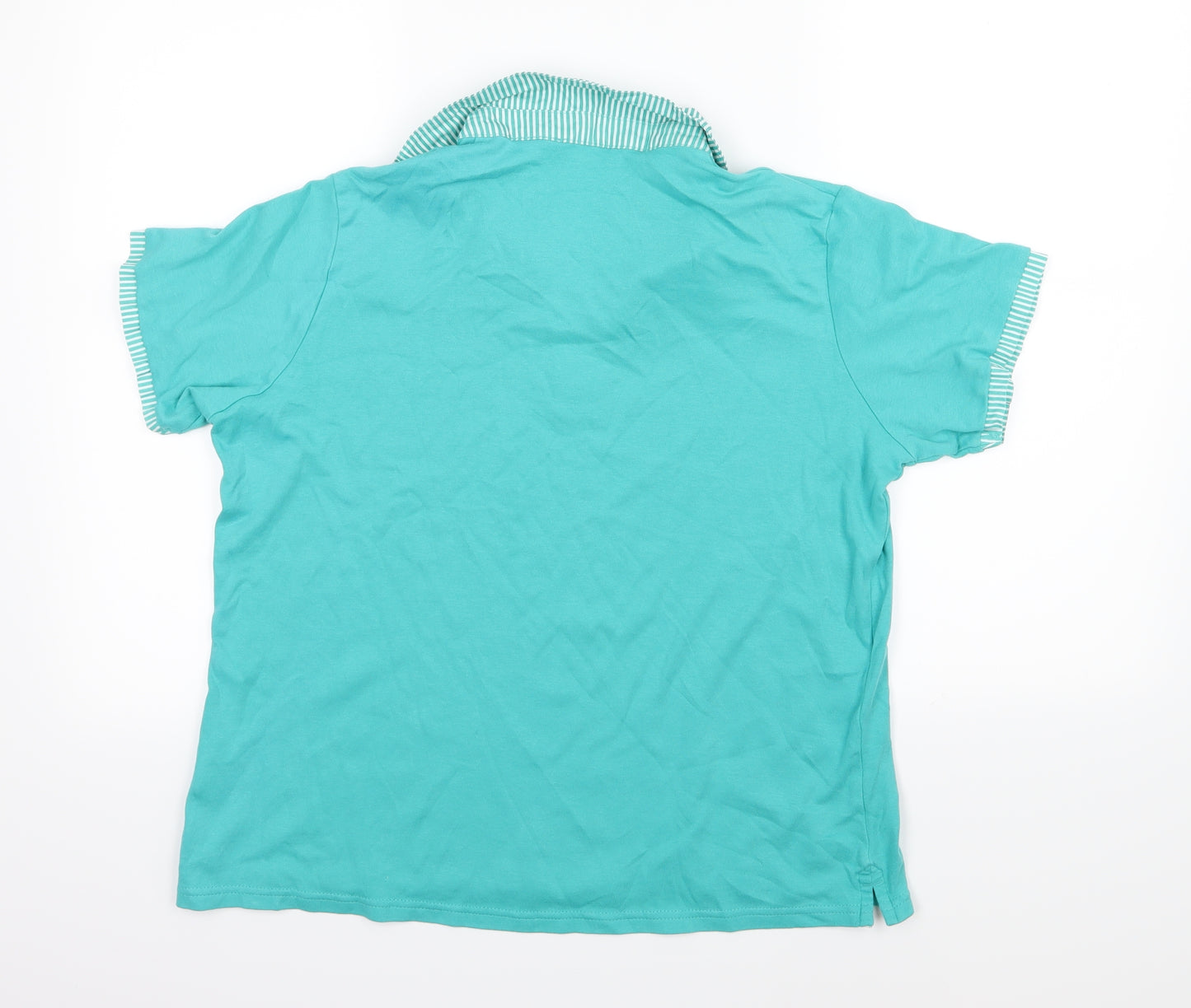 EWM Womens Blue  Jersey Basic T-Shirt Size L