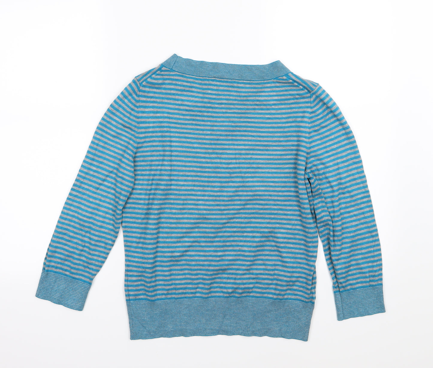 Country Casuals Womens Blue Striped Knit Pullover Jumper Size M