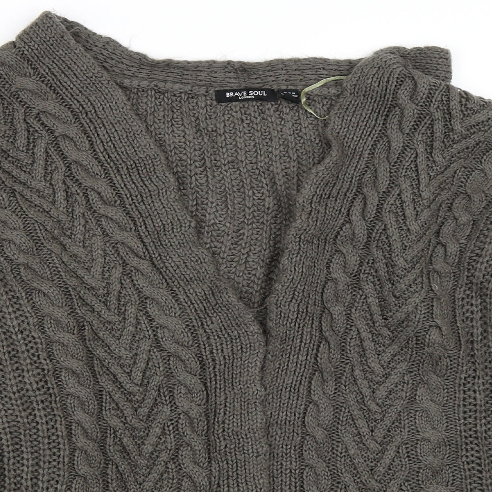 Brave Soul Womens Green   Pullover Jumper Size S