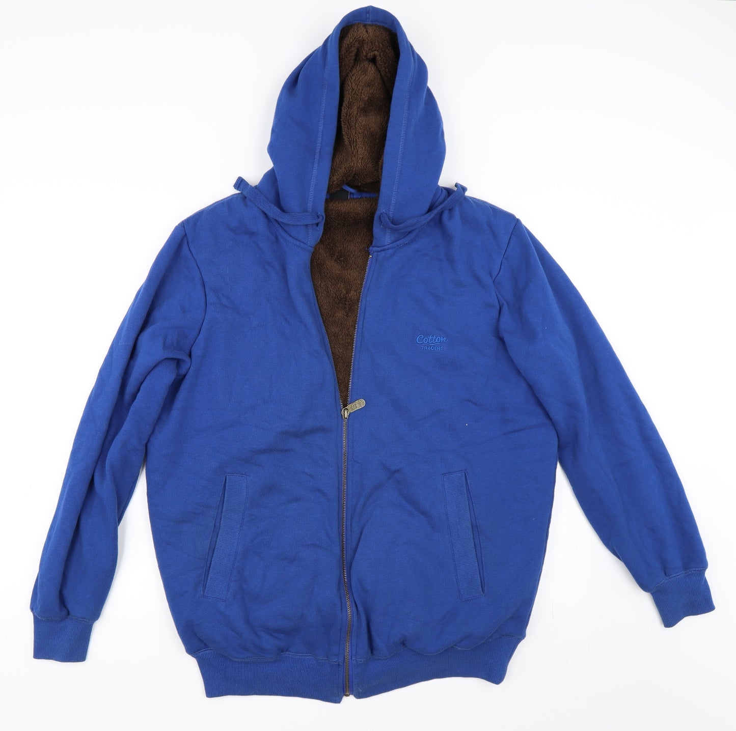 Cotton Traders Mens Blue   Full Zip Hoodie Size M