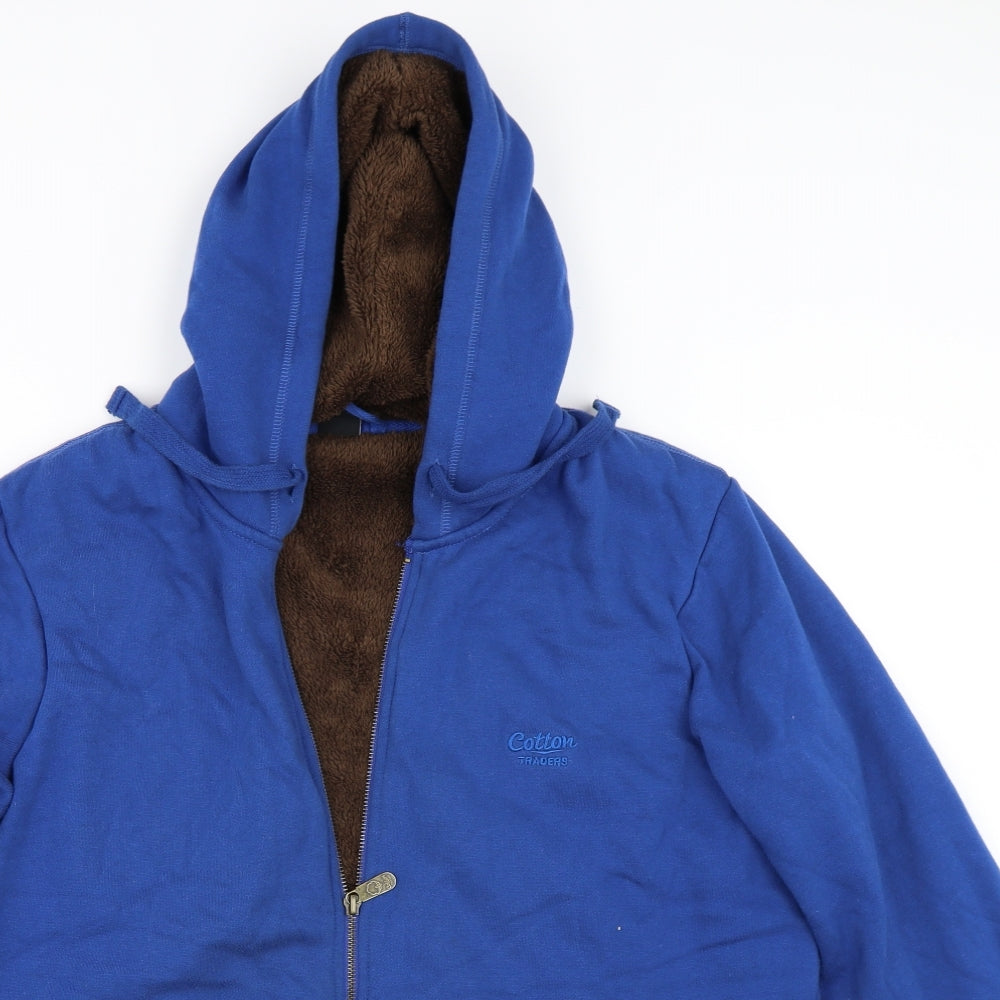 Cotton Traders Mens Blue   Full Zip Hoodie Size M