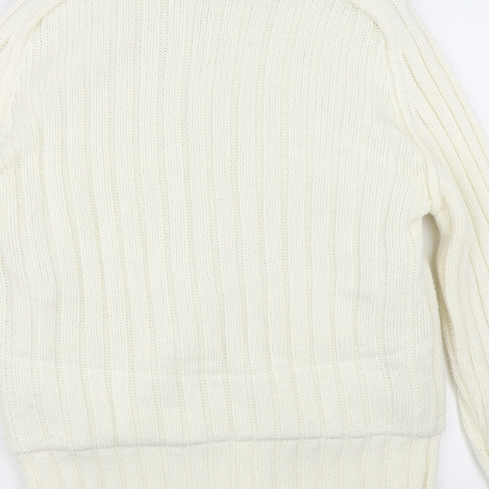 Petroleum Womens Ivory   Full Zip Jumper Size L