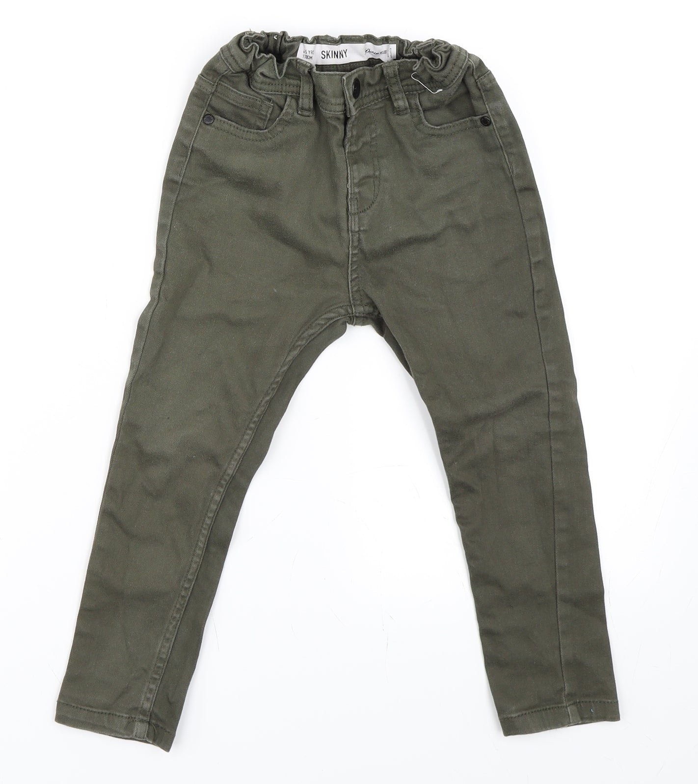 Primark Boys Green  Denim Straight Jeans Size 4-5 Years