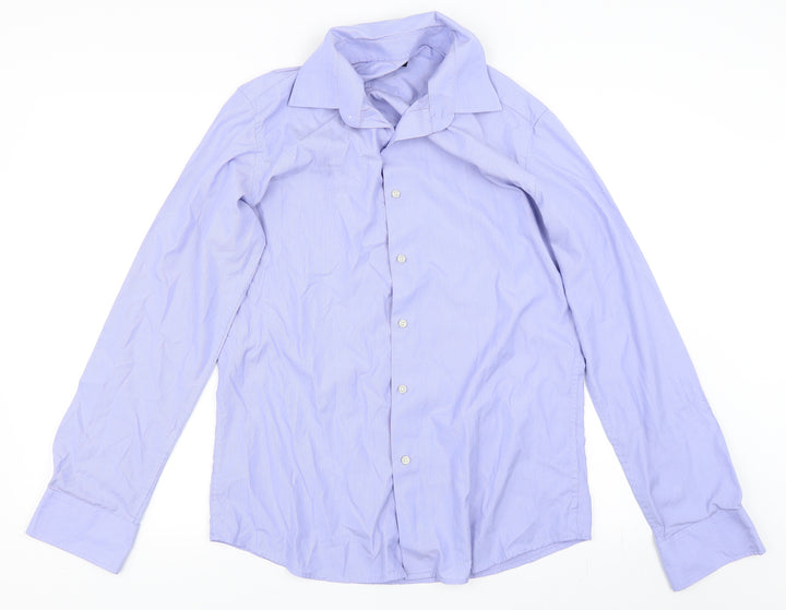 Francisco Lolli Mens Blue Dress Shirt Size XL
