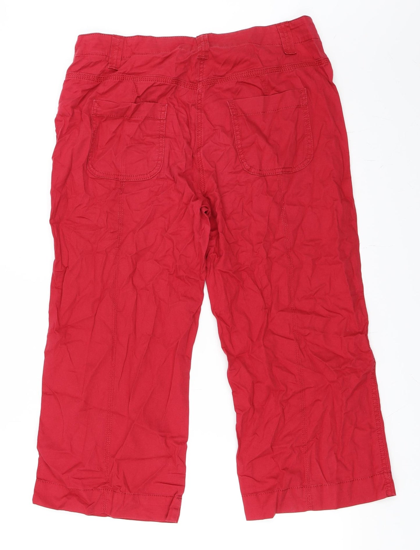 Marks and Spencer Womens Red   Cropped Trousers Size 10