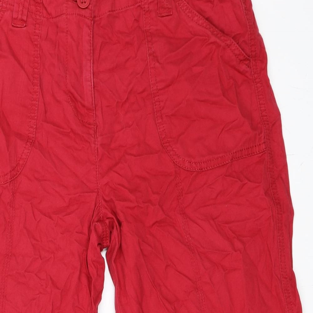 Marks and Spencer Womens Red   Cropped Trousers Size 10