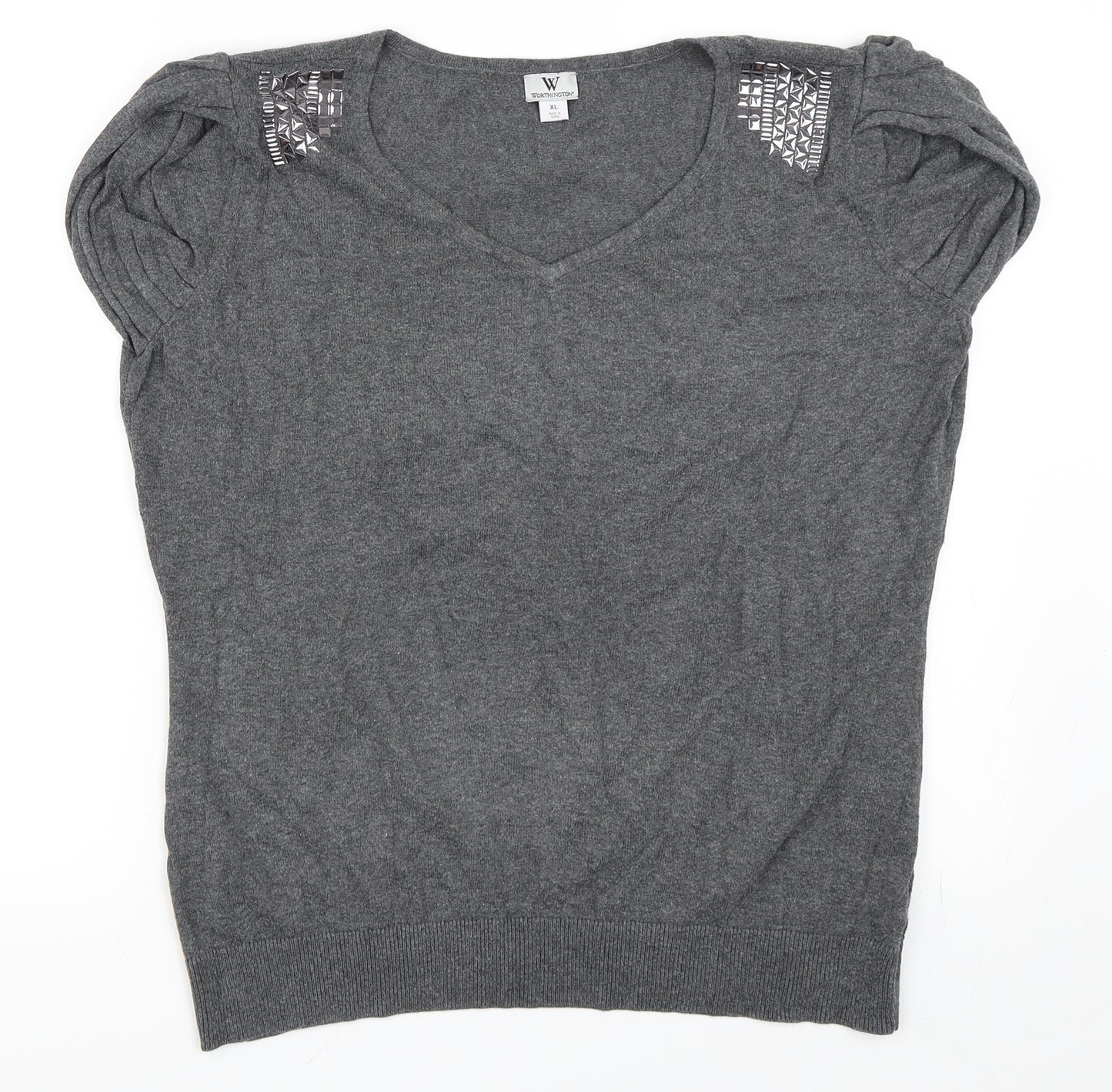 Worthington Womens Grey   Pullover Jumper Size XL