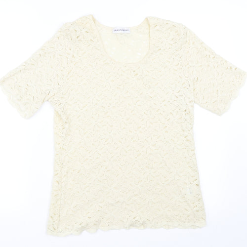 Gray & Osbourn Womens Ivory   Basic T-Shirt Size M