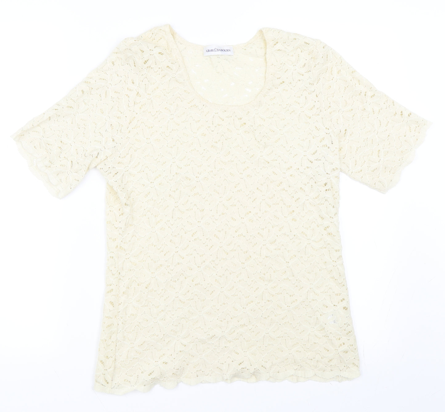 Gray & Osbourn Womens Ivory   Basic T-Shirt Size M