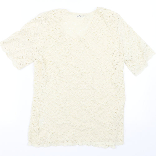Gray & Osbourn Womens Ivory   Basic T-Shirt Size M
