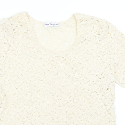 Gray & Osbourn Womens Ivory   Basic T-Shirt Size M