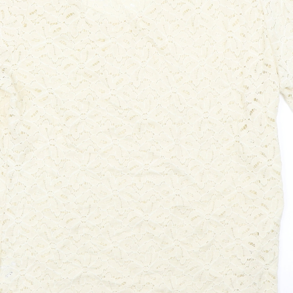 Gray & Osbourn Womens Ivory   Basic T-Shirt Size M