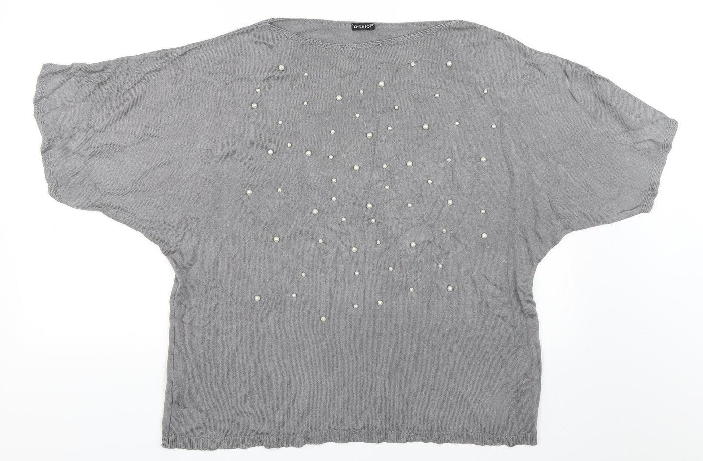 Chic & Pop Womens Grey   Pullover Jumper Size XL
